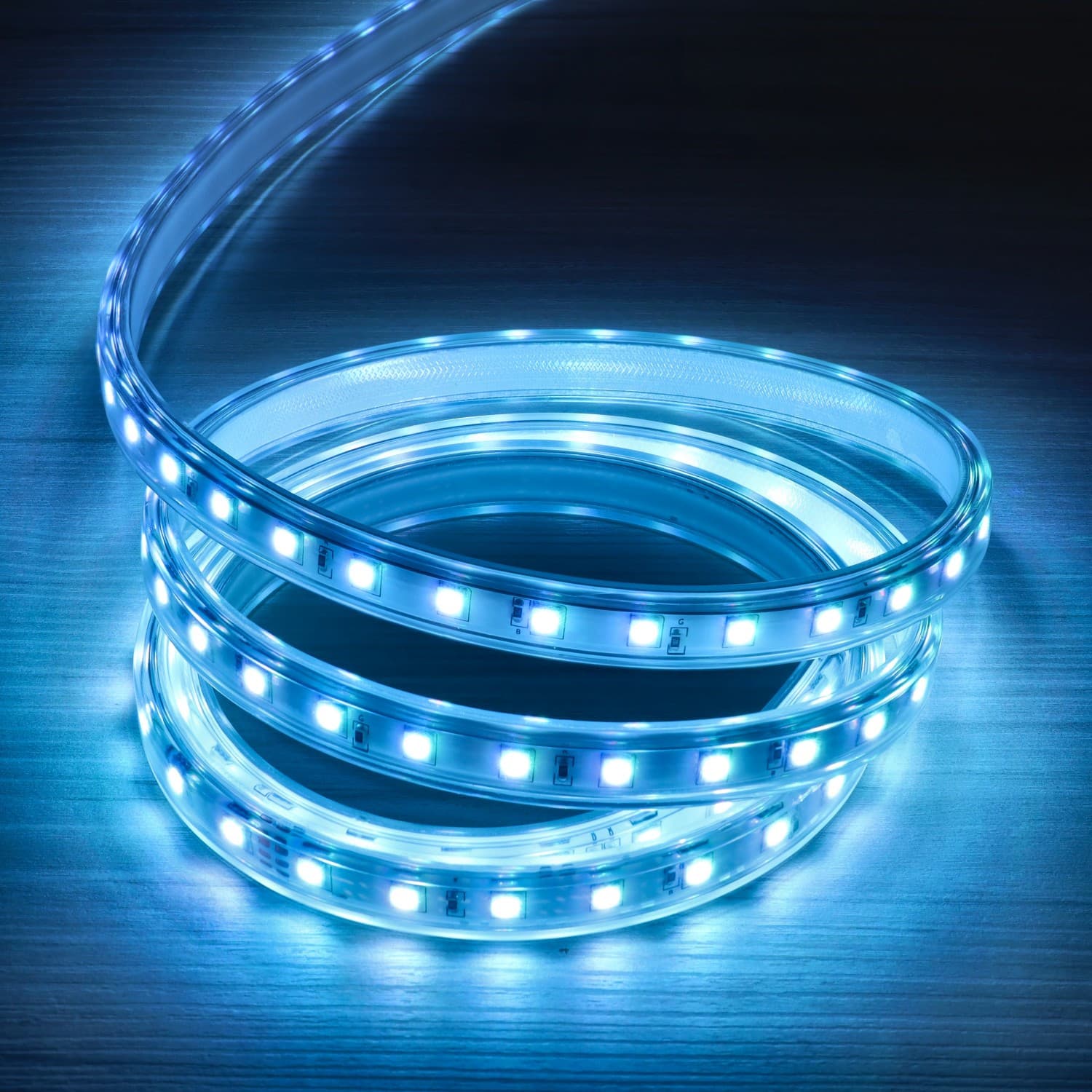 Tira LED 220V RGB Enchufe Rápido 10W/m 840lm 14mm Ancho IP65 — Temperatura color: Luz RGB