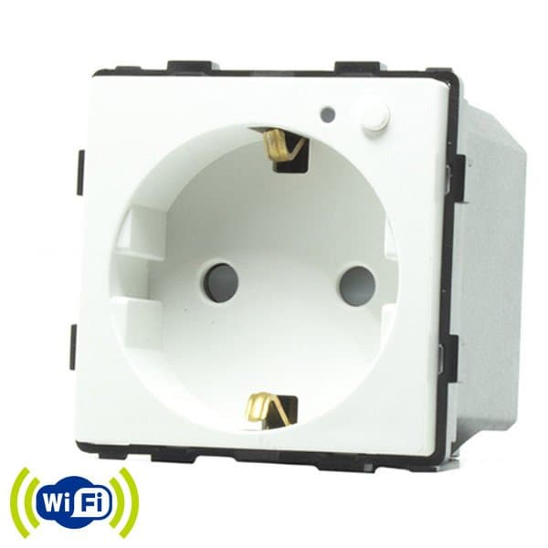 Base enchufe schuko WiFi 16A serie cristal — Color: Negro